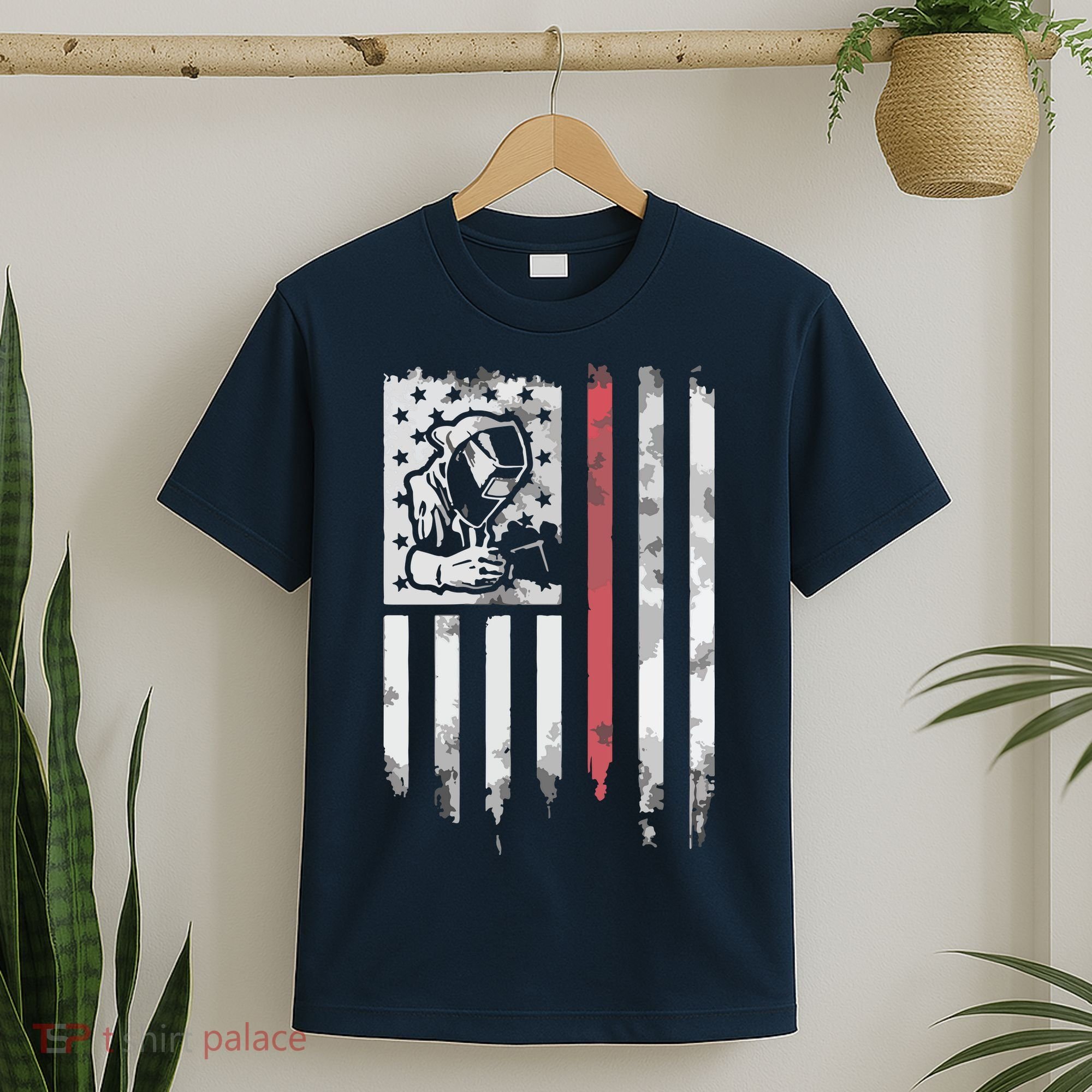 Welder Vintage USA American Flag Patriotic Welding T-Shirt
