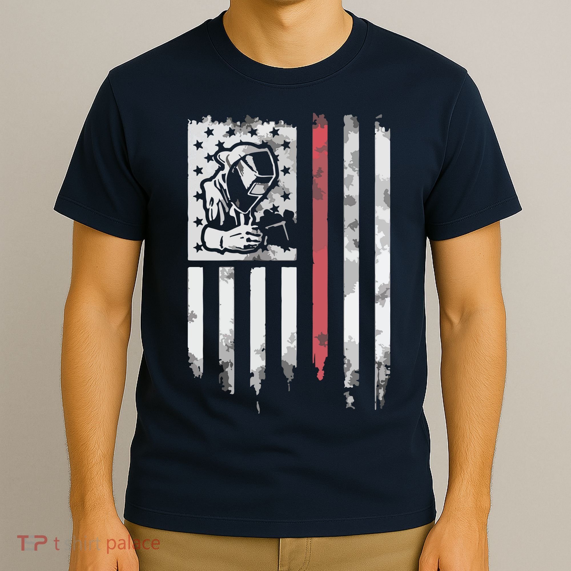 Welder Vintage USA American Flag Patriotic Welding T-Shirt