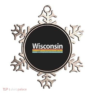 Wisconsin Vintage Worn Design Retro Stripes Ornament