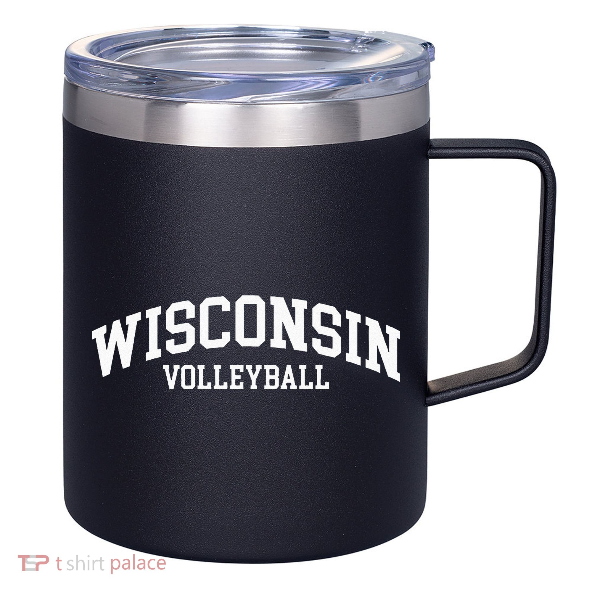 Wisconsin Volleyball 12oz Stainless Steel Coffee Mug