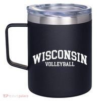 Wisconsin Volleyball 12oz Stainless Steel Coffee Mug thumb 2