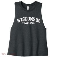 Wisconsin Volleyball Women's Racerback Cropped Tank thumb 0