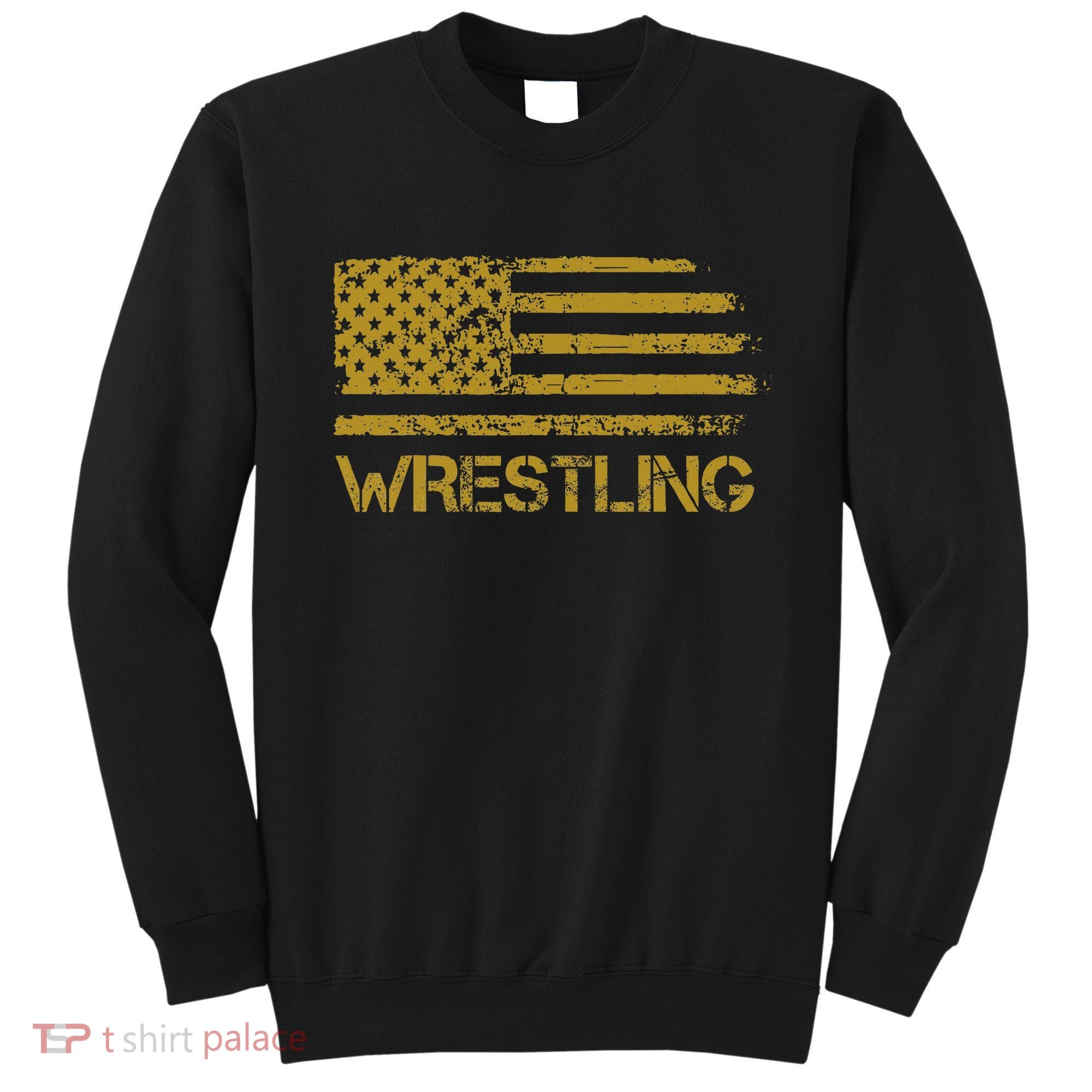 Wrestling Wrestler American Usa Flag Patriotic Sweatshirt