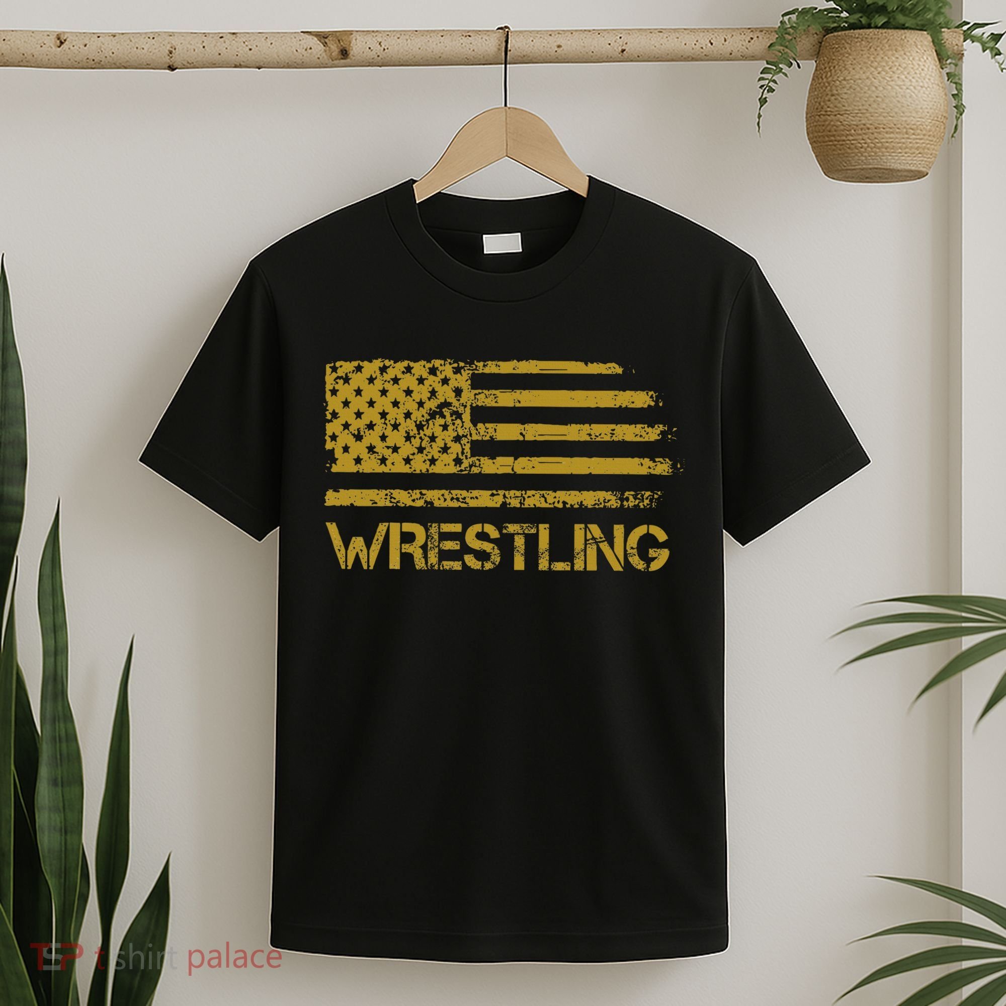 Wrestling Wrestler American Usa Flag Patriotic T-Shirt