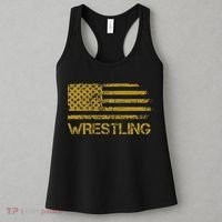 Wrestling Wrestler American Usa Flag Patriotic Women's Tank Top thumb 3
