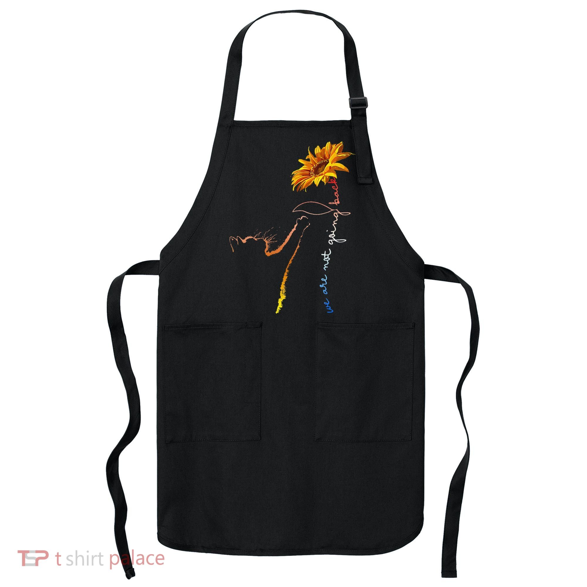 Women We Are Not Going Back Cute Cat Sunflower Kamalaharris Gift Apron