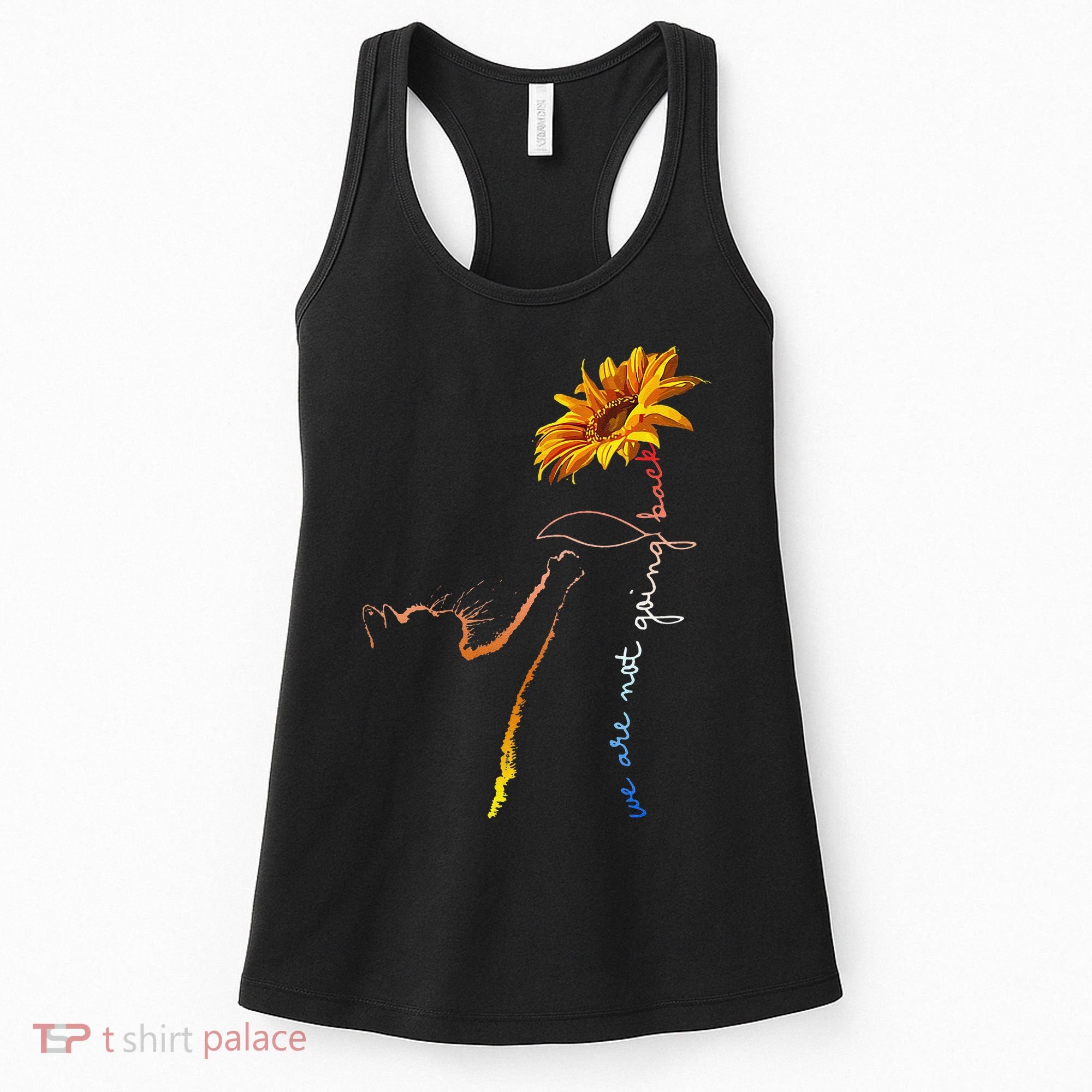 Women We Are Not Going Back Cute Cat Sunflower Kamalaharris Gift Women's Tank Top