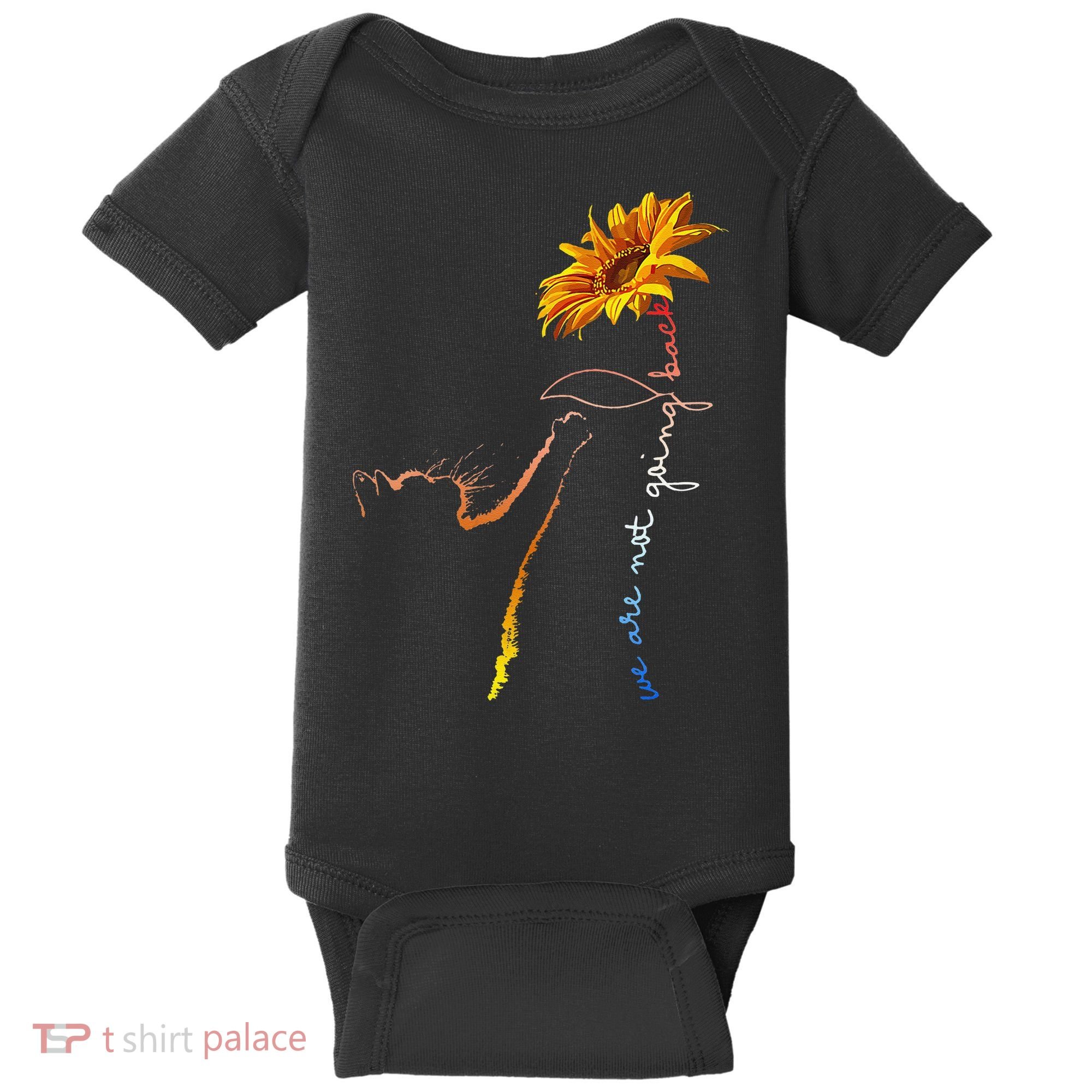 Women We Are Not Going Back Cute Cat Sunflower Kamalaharris Gift Baby Bodysuit