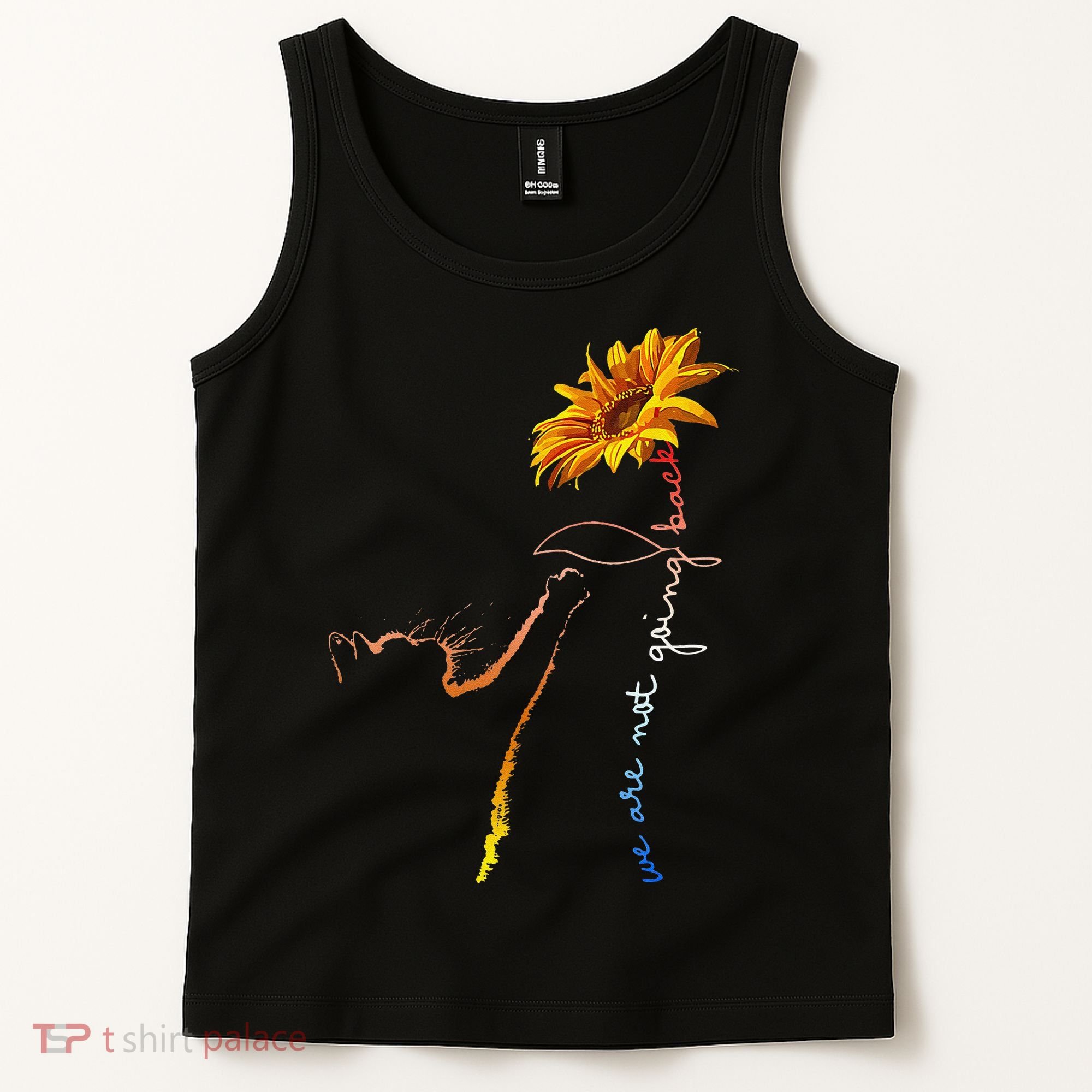 Women We Are Not Going Back Cute Cat Sunflower Kamalaharris Gift Tank Top