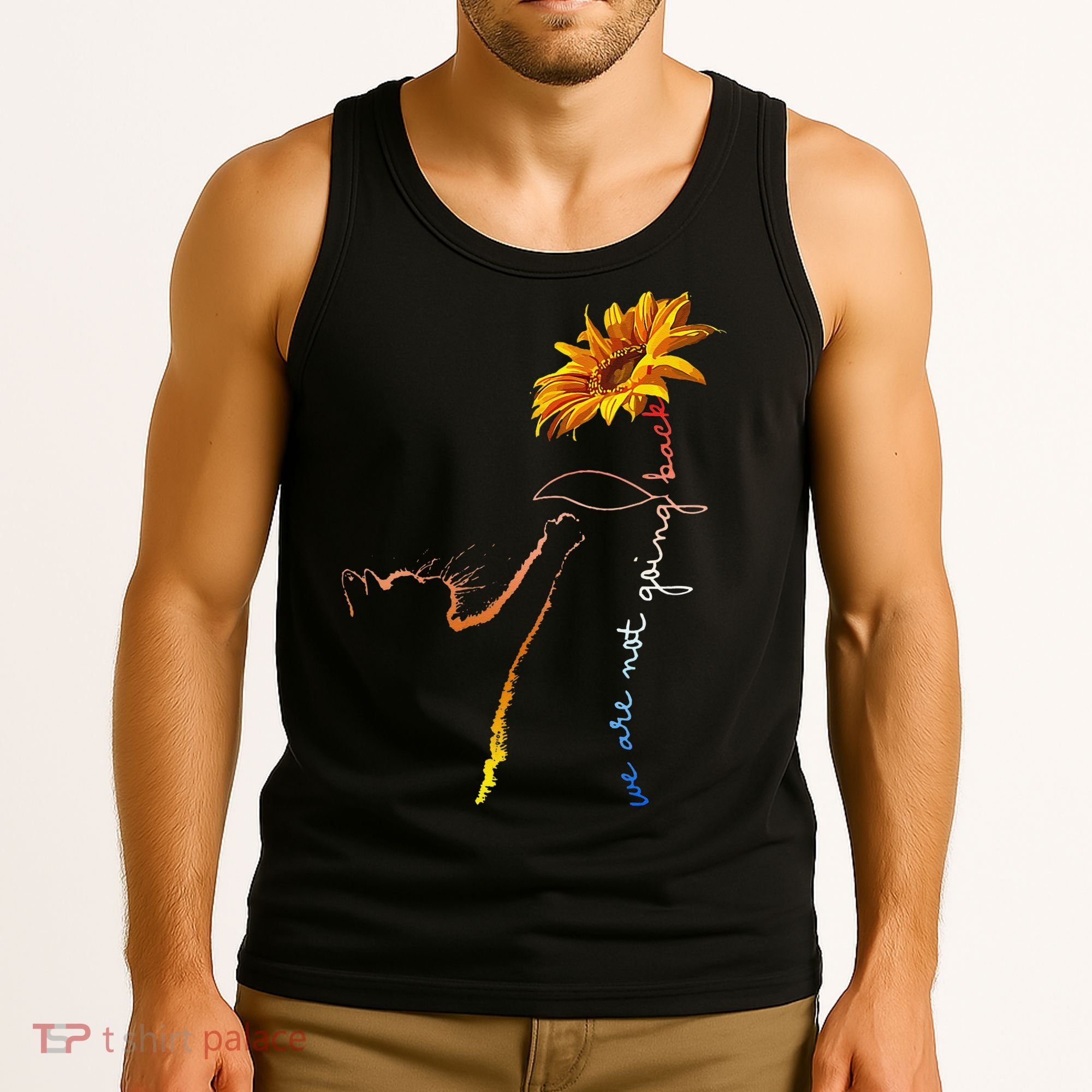 Women We Are Not Going Back Cute Cat Sunflower Kamalaharris Gift Tank Top