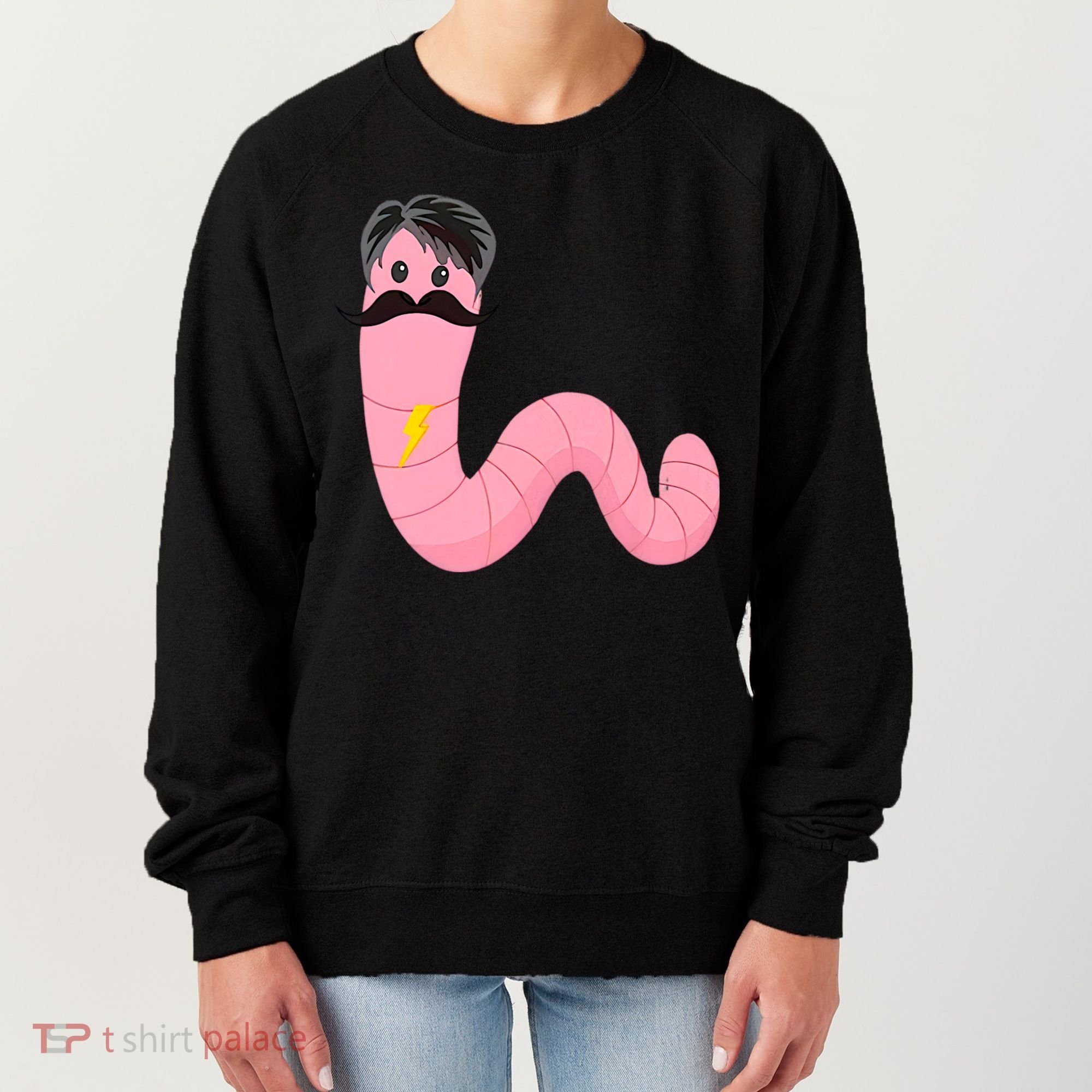 Worm With A Mustache James Tom Ariana Reality Women's Sweatshirt
