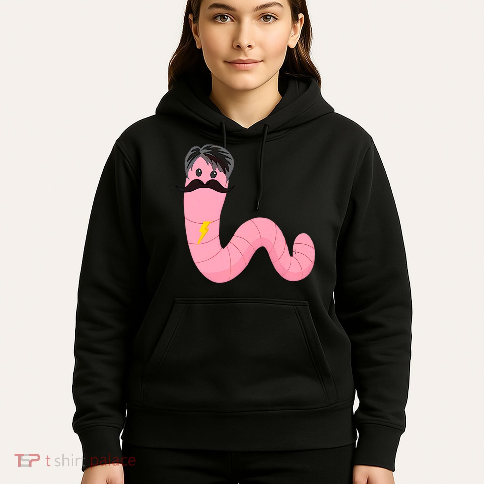 Worm With A Mustache James Tom Ariana Reality Hoodie