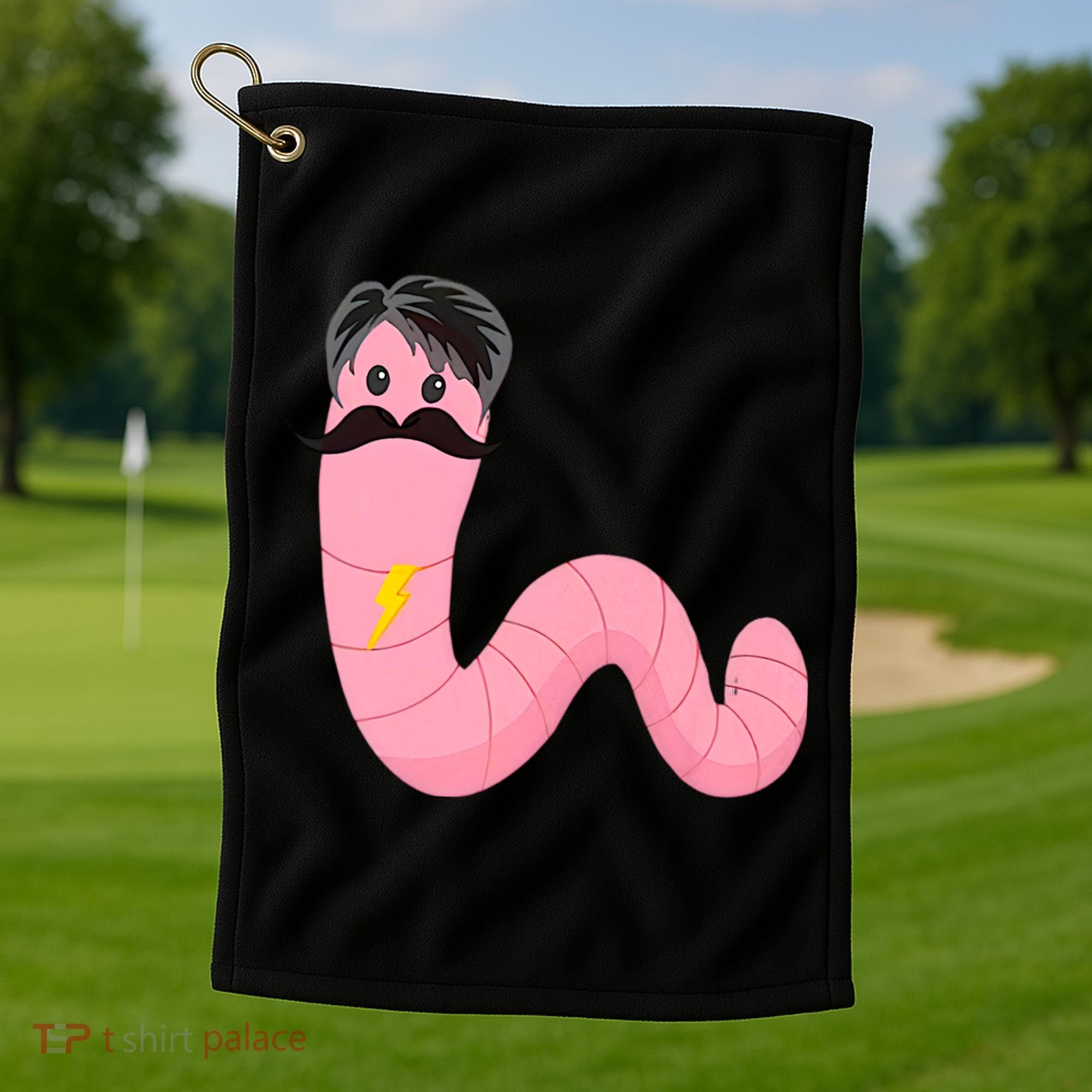 Worm With A Mustache James Tom Ariana Reality Golf Towel