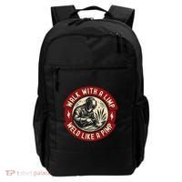 Walk With A Limp Weld Like A Pimp Funny Welding Welder Gift Backpack thumb 0
