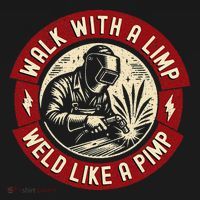 Walk With A Limp Weld Like A Pimp Funny Welding Welder Gift Mousepad thumb 1