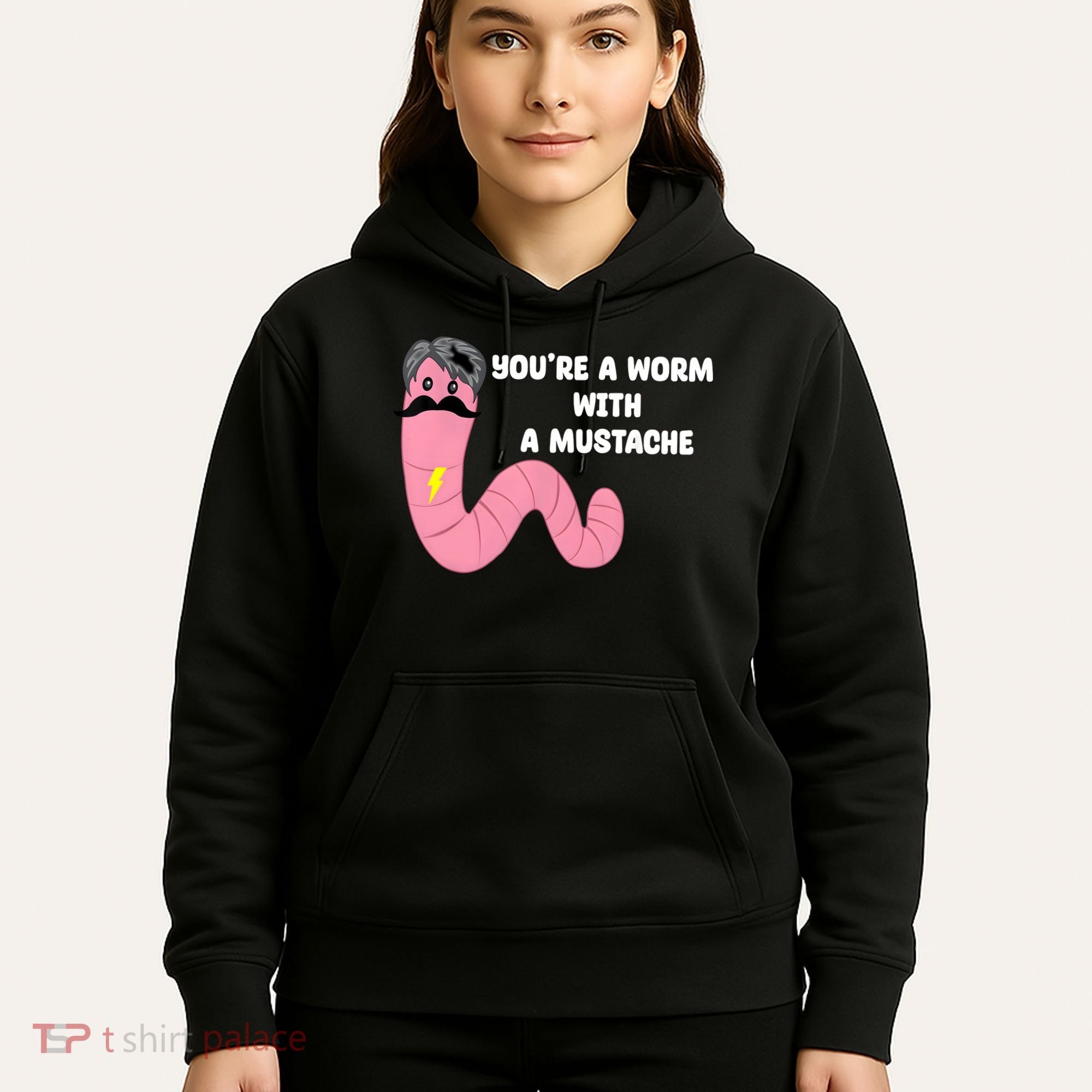 Worm With A Mustache James Tom Ariana Reality Hoodie