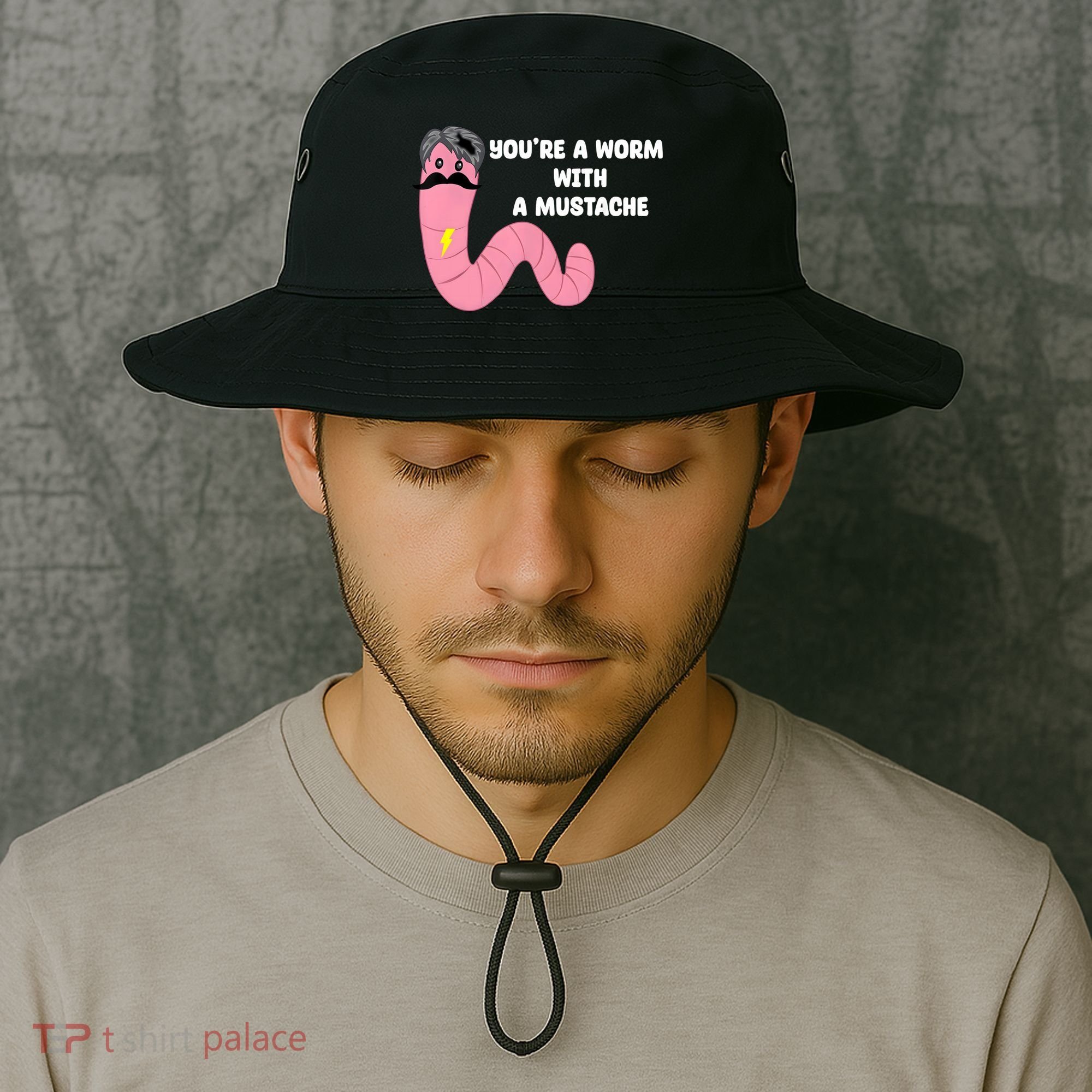 Worm With A Mustache James Tom Ariana Reality Bucket Hat
