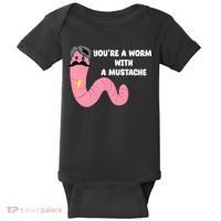 Worm With A Mustache James Tom Ariana Reality Baby Bodysuit thumb 0