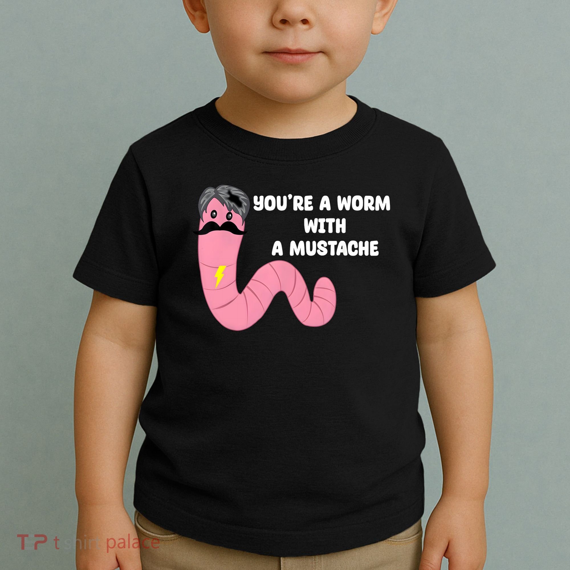 Worm With A Mustache James Tom Ariana Reality Toddler T-Shirt