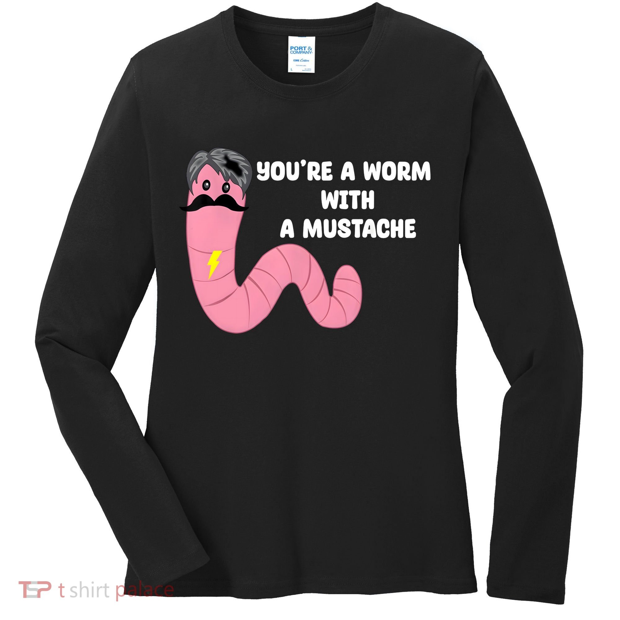 Worm With A Mustache James Tom Ariana Reality Women's Long Sleeve Shirt