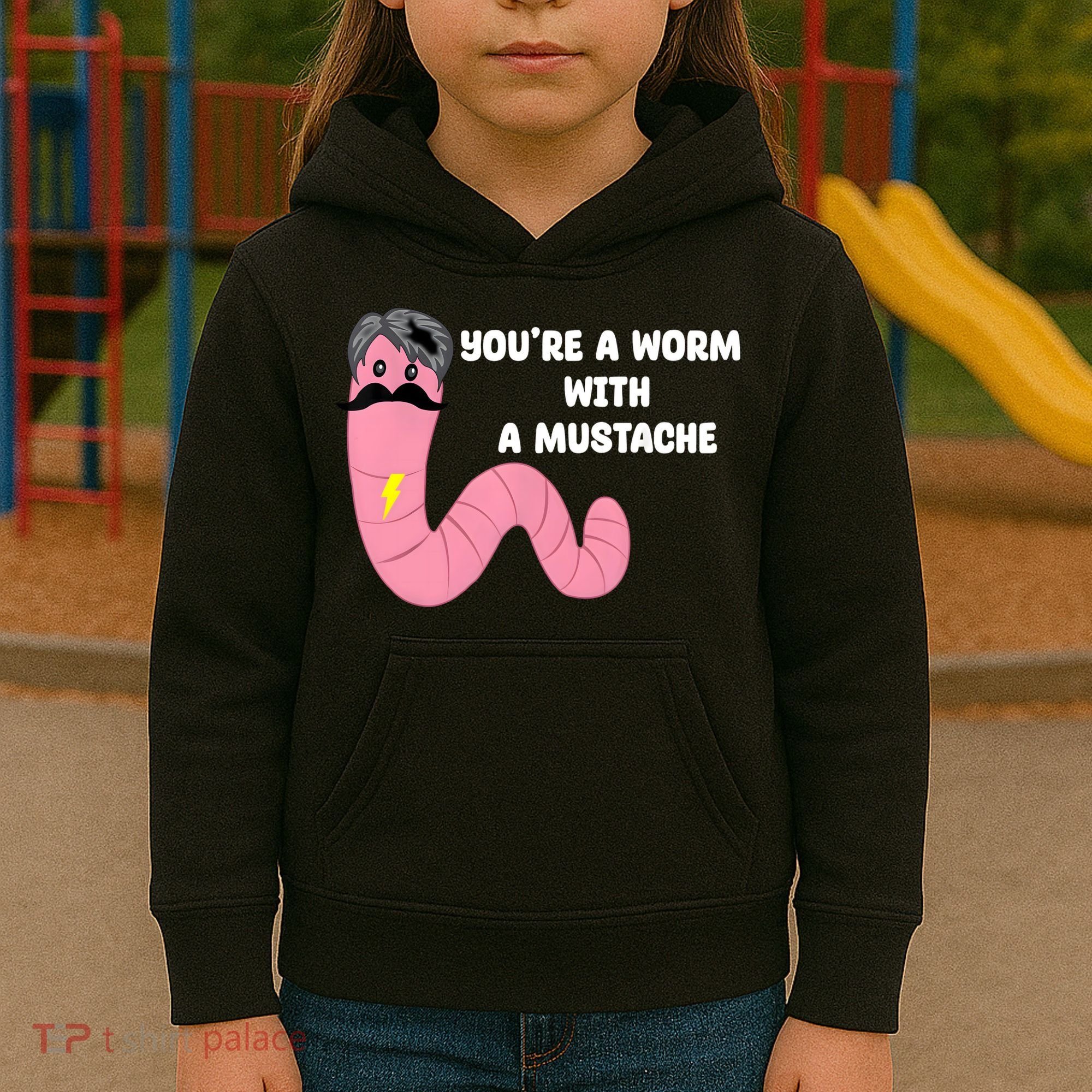 Worm With A Mustache James Tom Ariana Reality Kids Hoodie