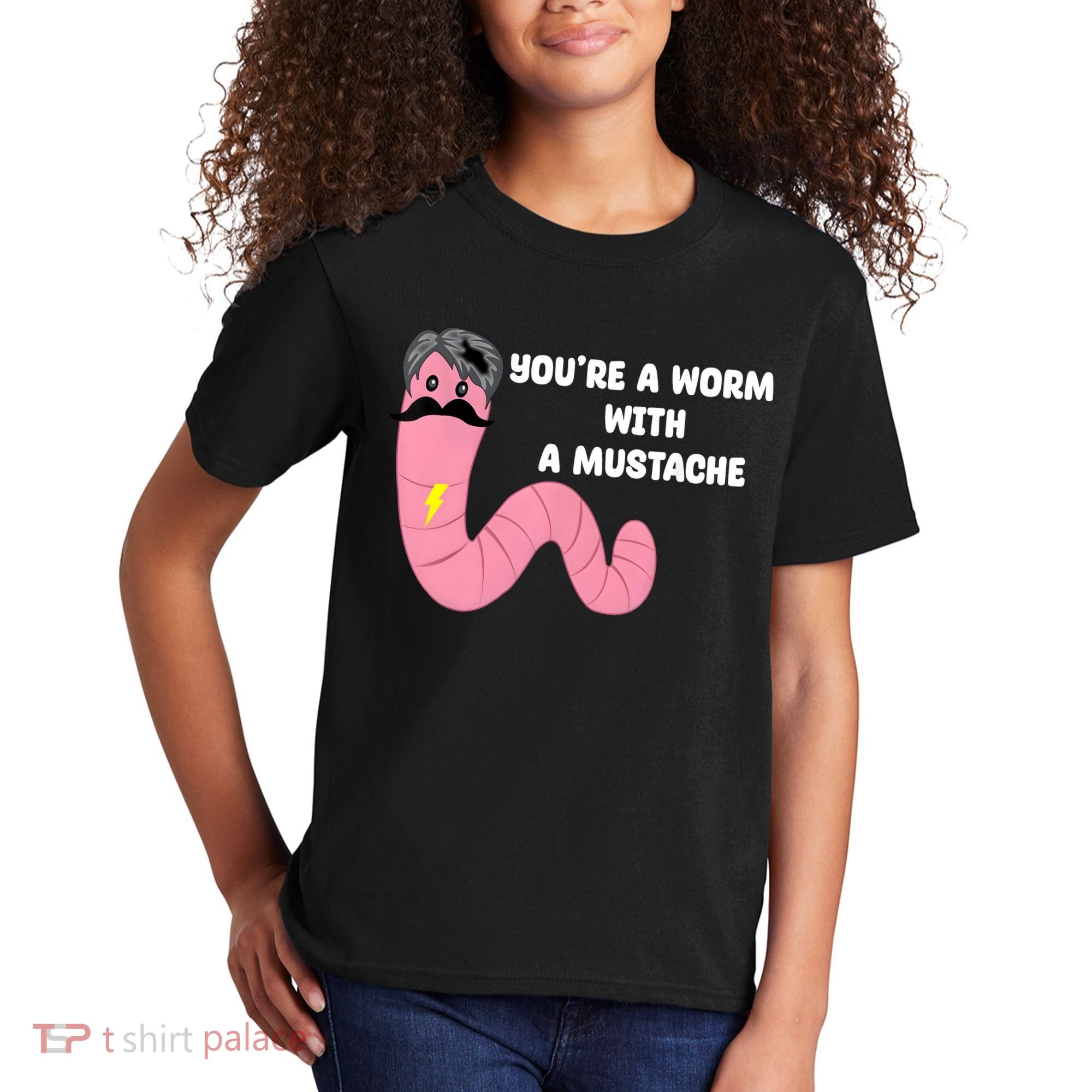 Worm With A Mustache James Tom Ariana Reality Kids T-Shirt