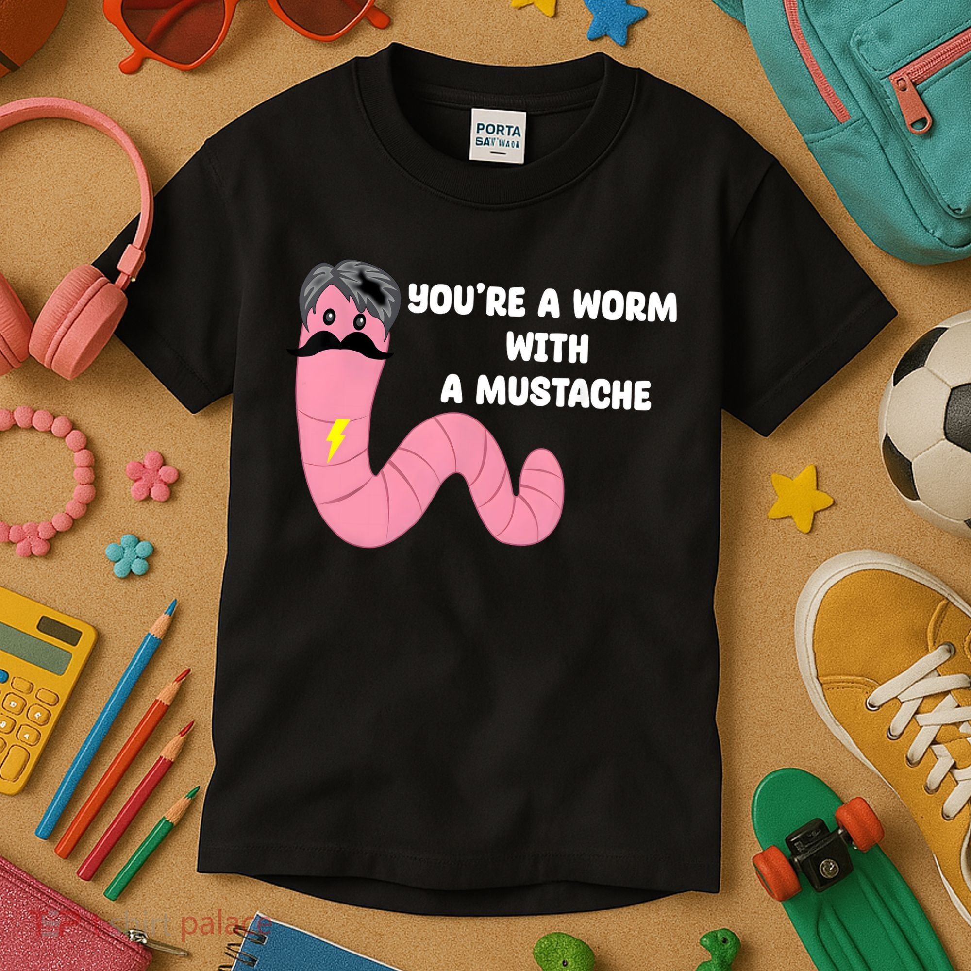 Worm With A Mustache James Tom Ariana Reality Kids T-Shirt