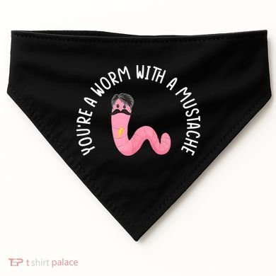 Worm With A Mustache James Tom Ariana Reality Funny Matching USA-Made Doggie Bandana