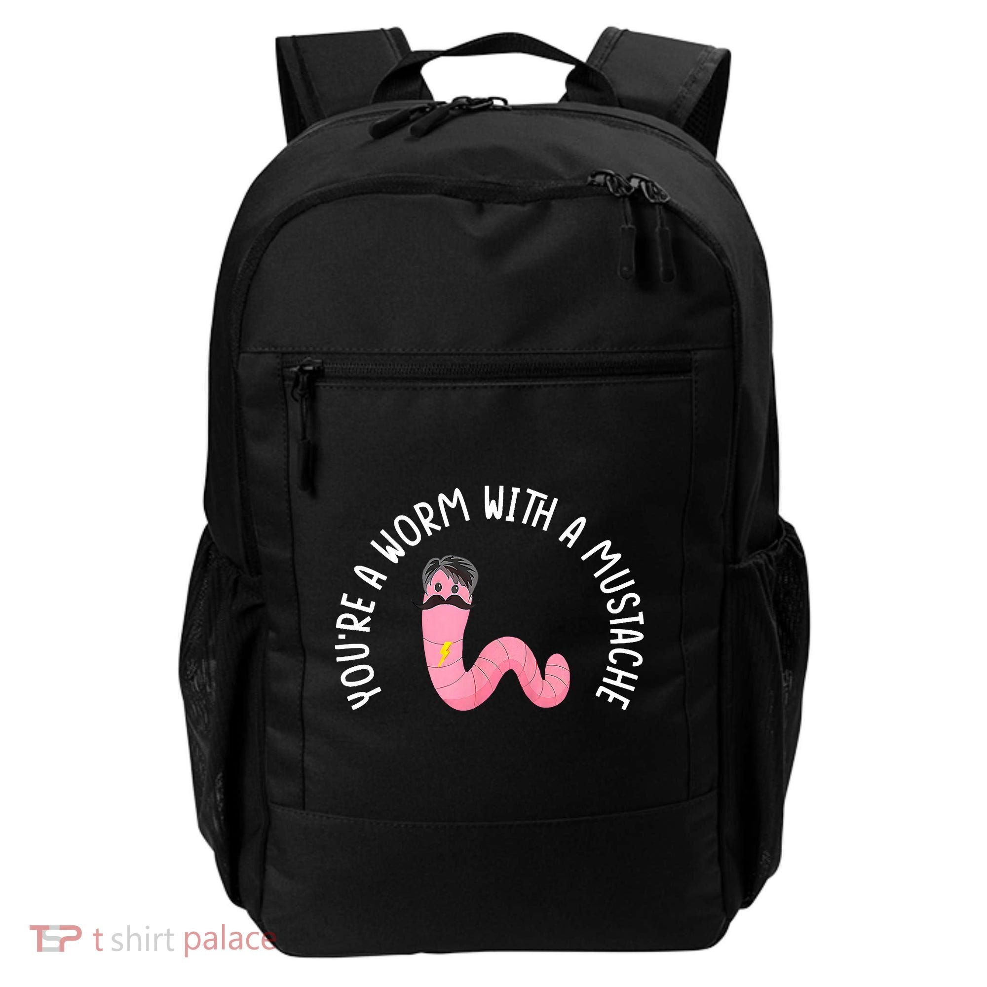 Worm With A Mustache James Tom Ariana Reality Funny Matching Backpack