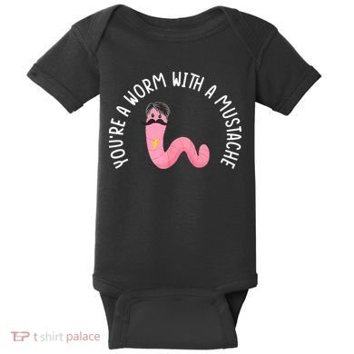 Worm With A Mustache James Tom Ariana Reality Funny Matching Baby Bodysuit