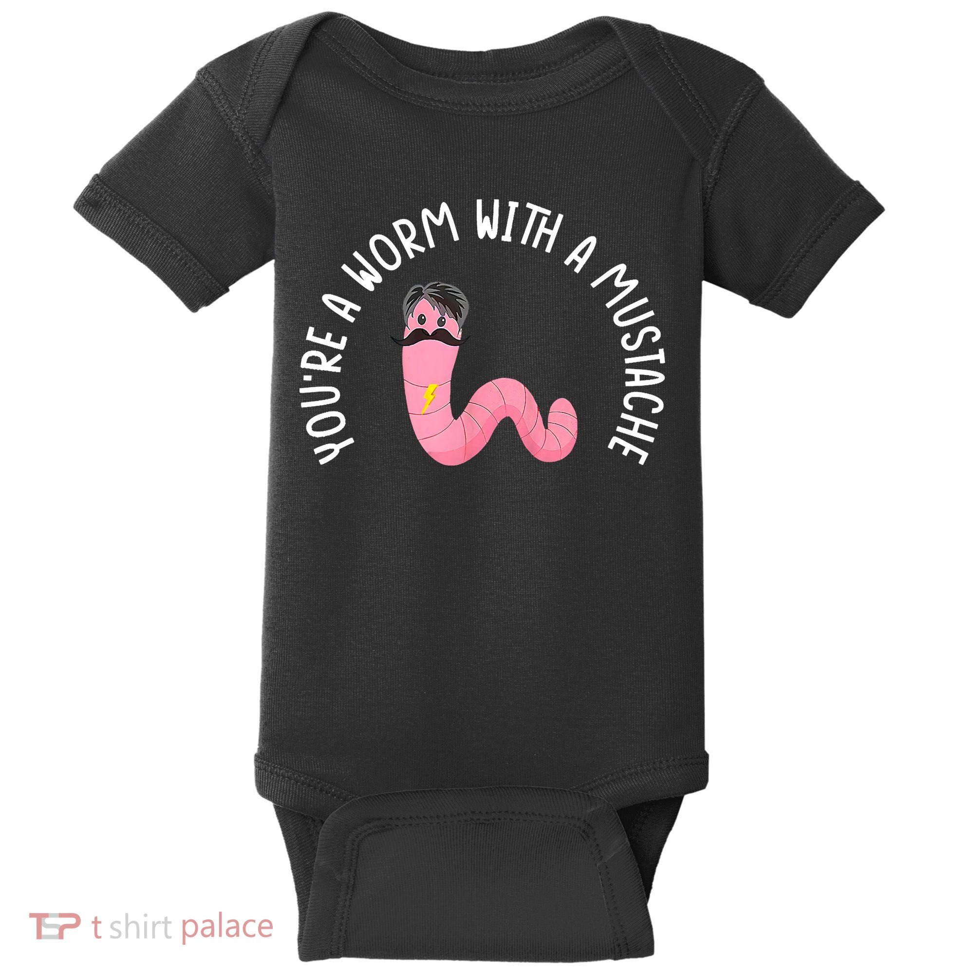 Worm With A Mustache James Tom Ariana Reality Funny Matching Baby Bodysuit