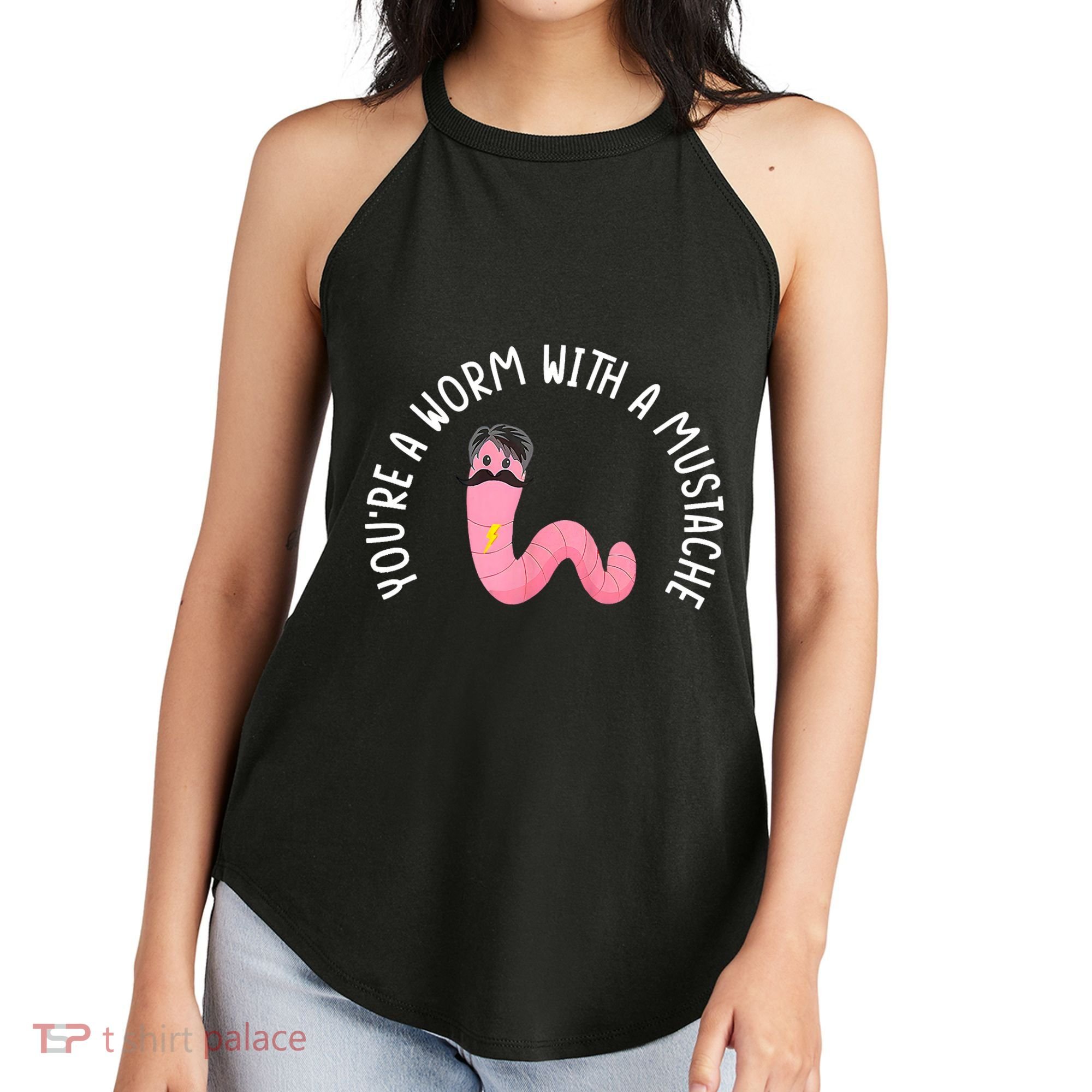 Worm With A Mustache James Tom Ariana Reality Funny Matching Women's Perfect Tri Rocker Tank