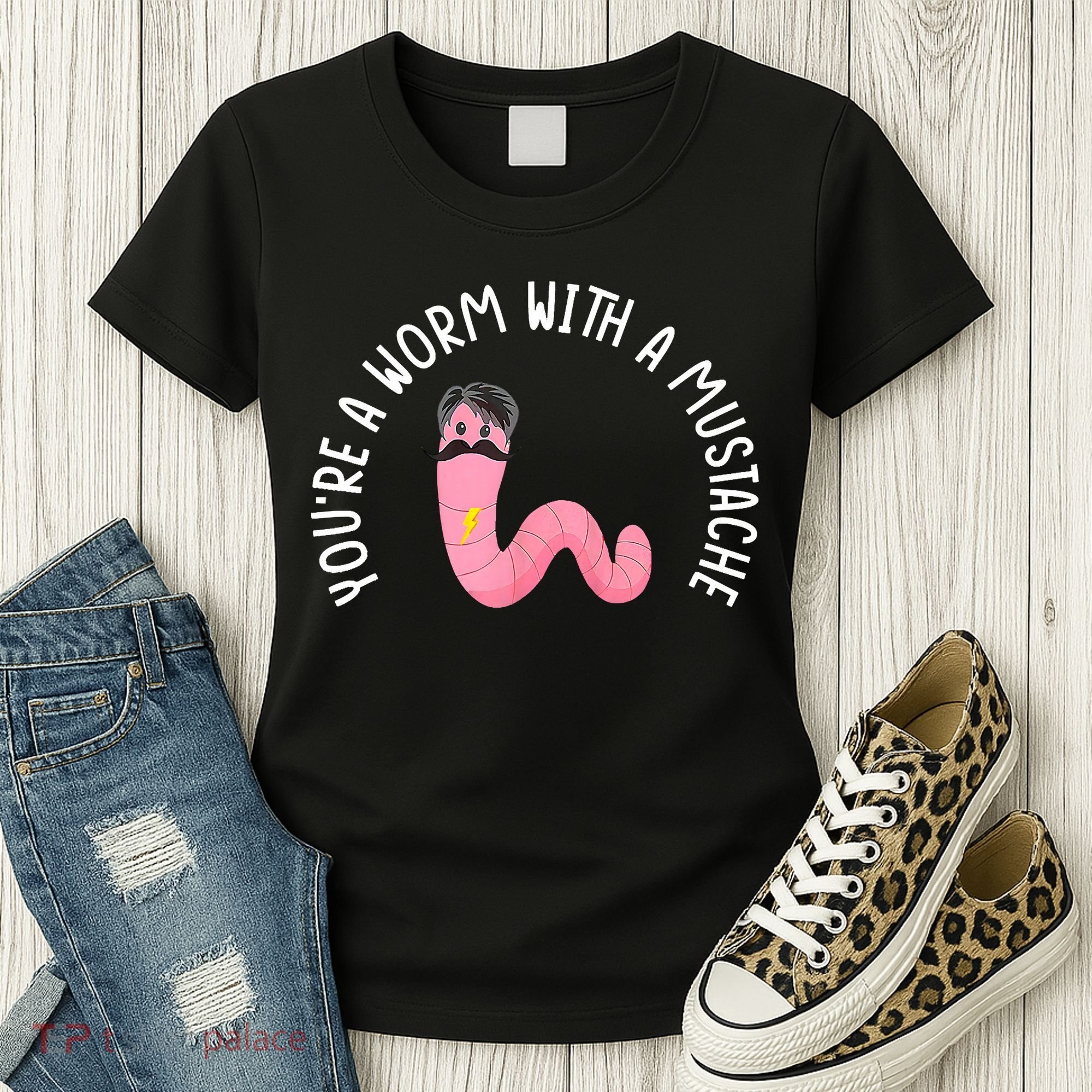 Worm With A Mustache James Tom Ariana Reality Funny Matching Women's T-Shirt