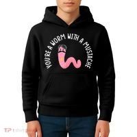 Worm With A Mustache James Tom Ariana Reality Funny Matching Kids Hoodie thumb 4