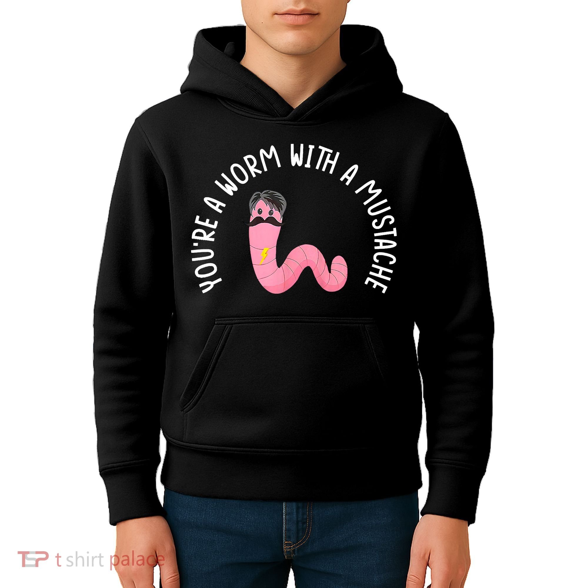 Worm With A Mustache James Tom Ariana Reality Funny Matching Kids Hoodie