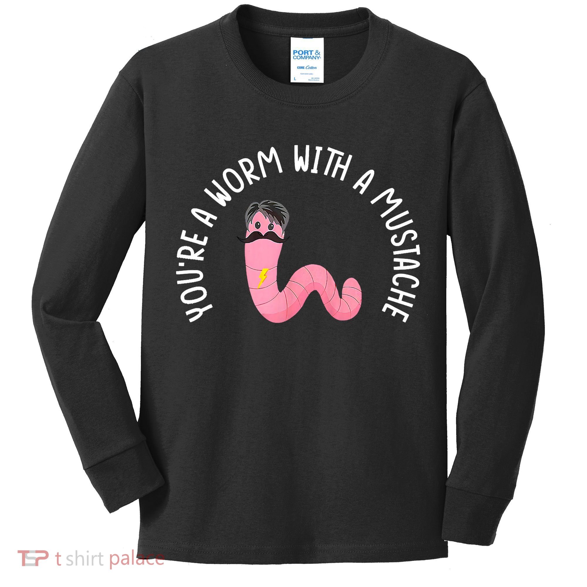 Worm With A Mustache James Tom Ariana Reality Funny Matching Kids Long Sleeve Shirt