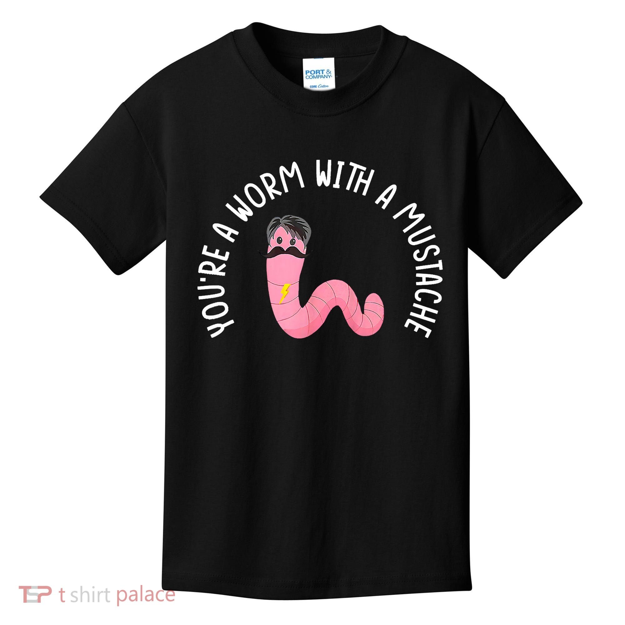 Worm With A Mustache James Tom Ariana Reality Funny Matching Kids T-Shirt