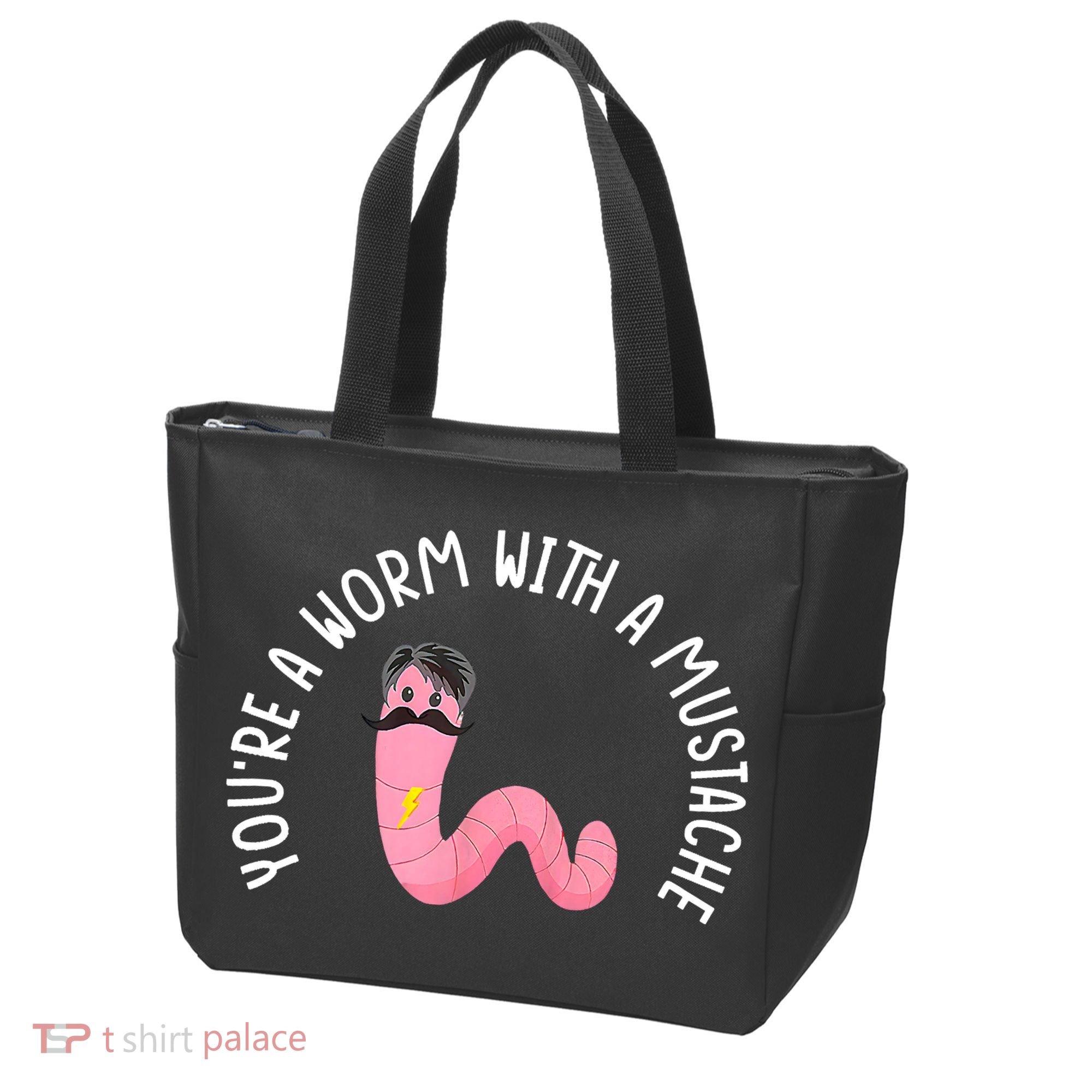 Worm With A Mustache James Tom Ariana Reality Funny Matching Tote Bag