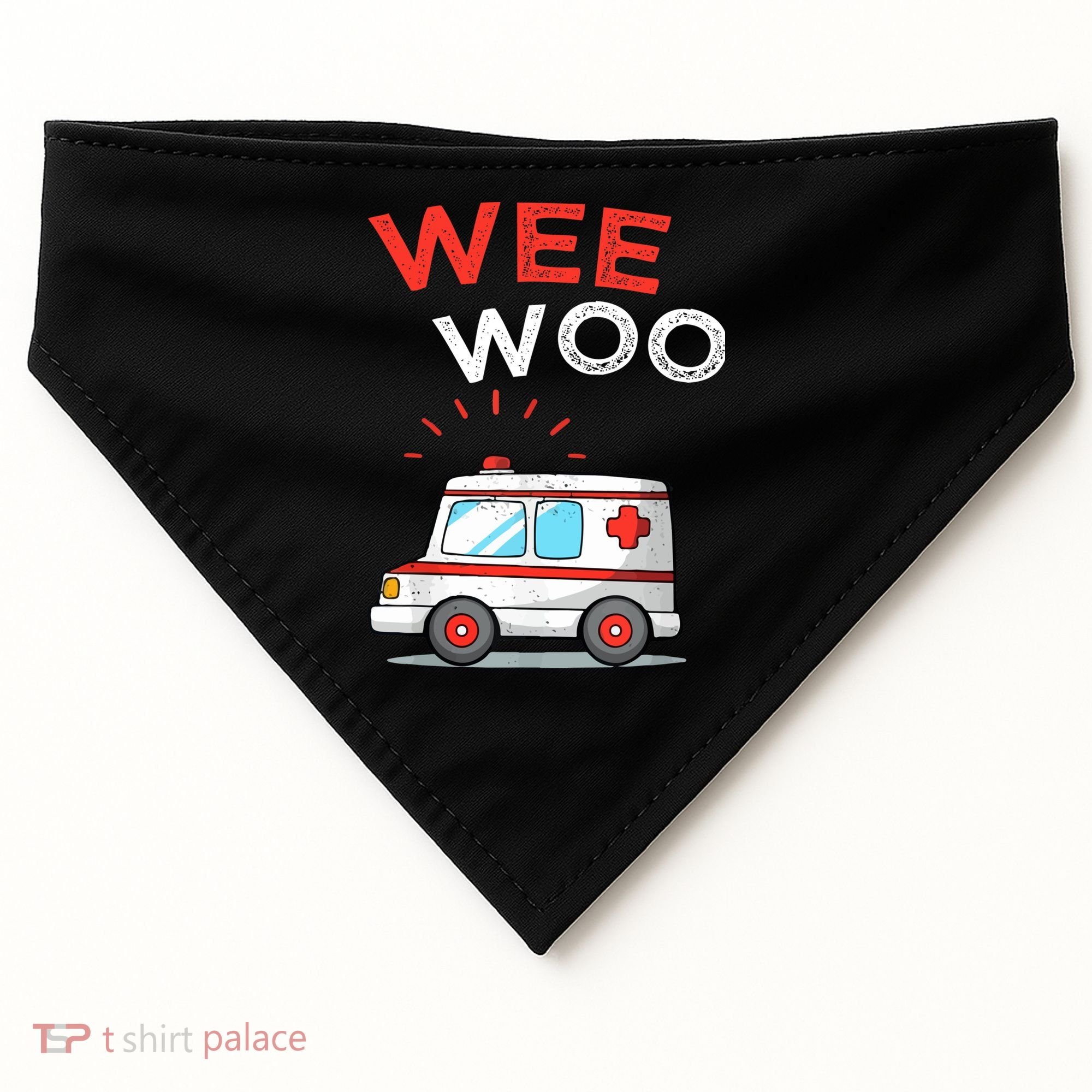 Wee Woo Ambulance Amr Funny Ems Emt Paramedic USA-Made Doggie Bandana