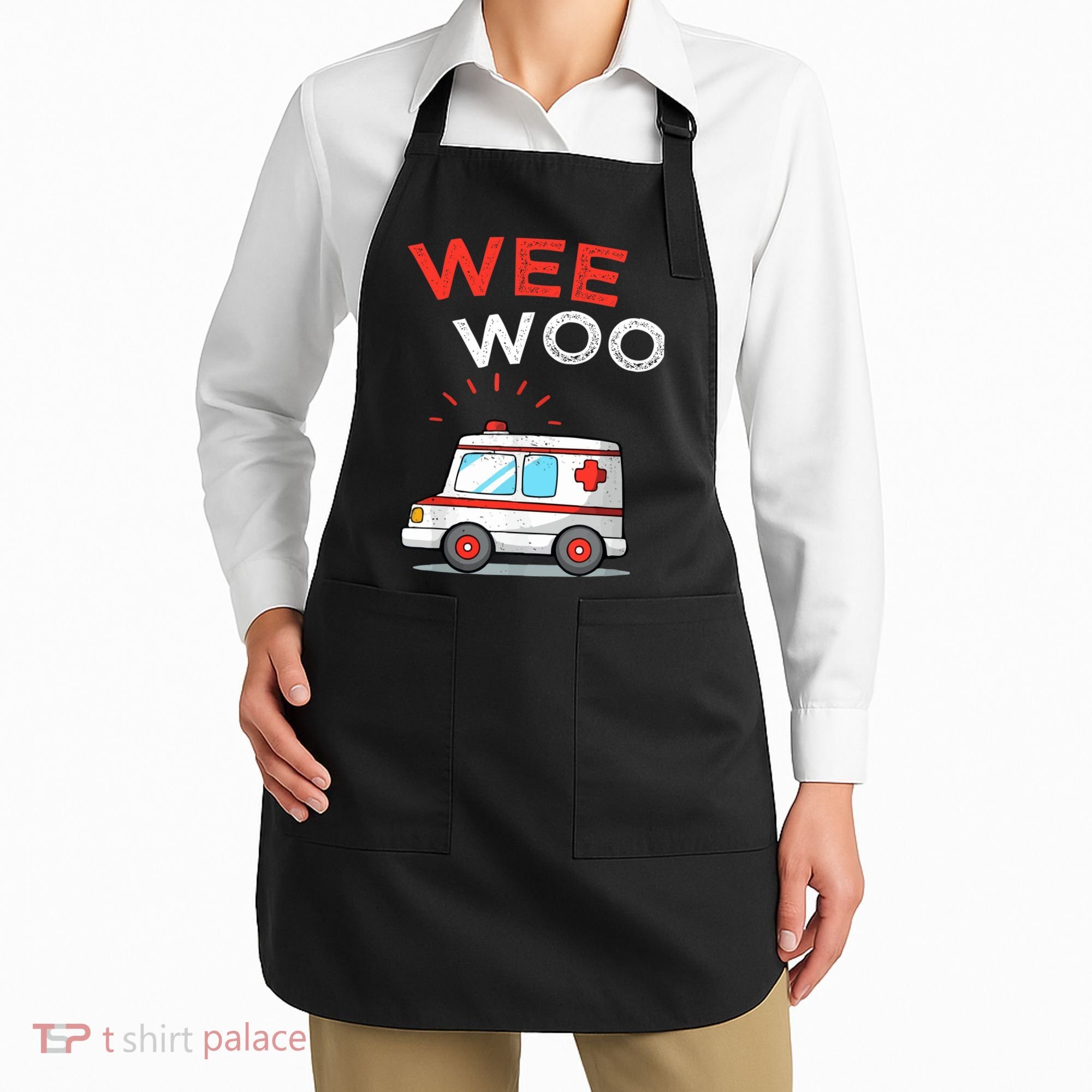 Wee Woo Ambulance Amr Funny Ems Emt Paramedic Apron