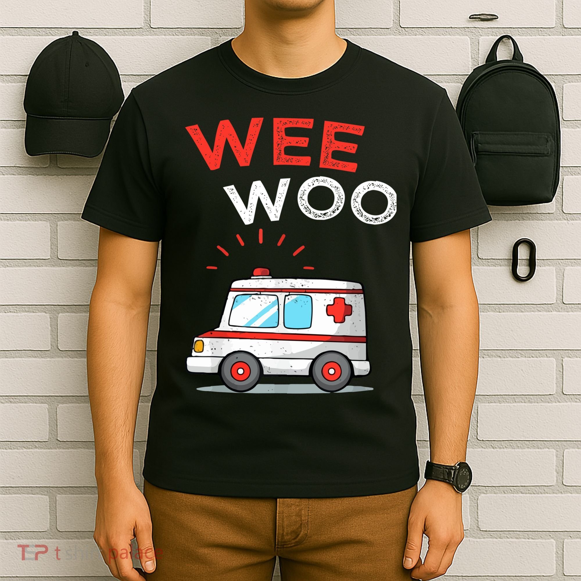 Wee Woo Ambulance Amr Funny Ems Emt Paramedic T-Shirt