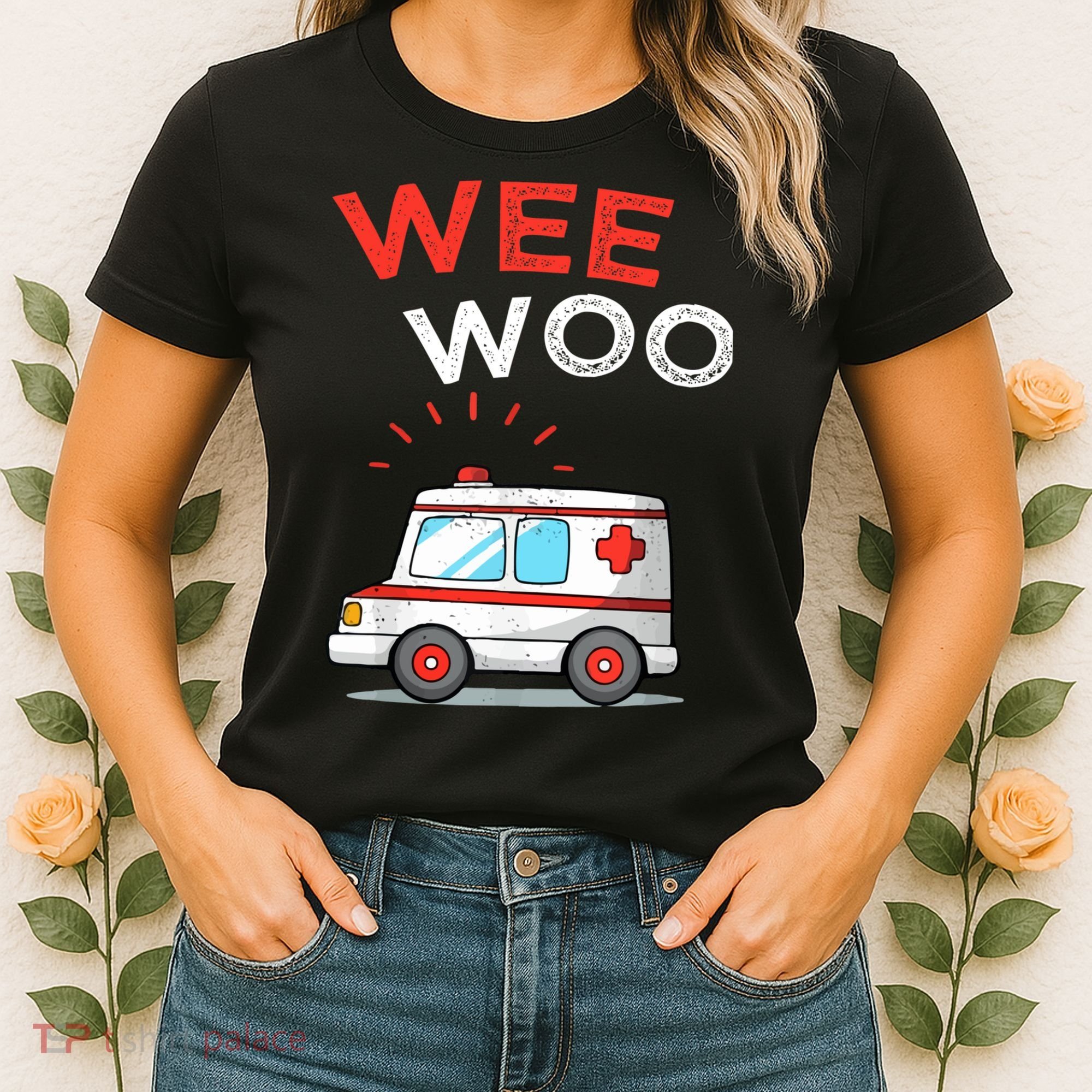 Wee Woo Ambulance Amr Funny Ems Emt Paramedic Women's T-Shirt