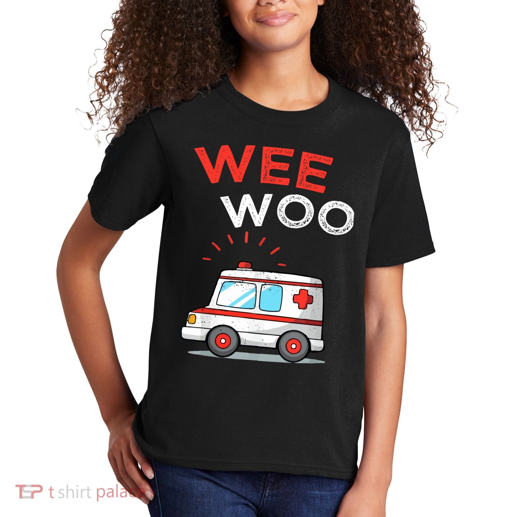 Wee Woo Ambulance Amr Funny Ems Emt Paramedic Kids T-Shirt