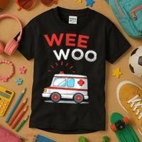 Wee Woo Ambulance Amr Funny Ems Emt Paramedic Kids T-Shirt thumb 3
