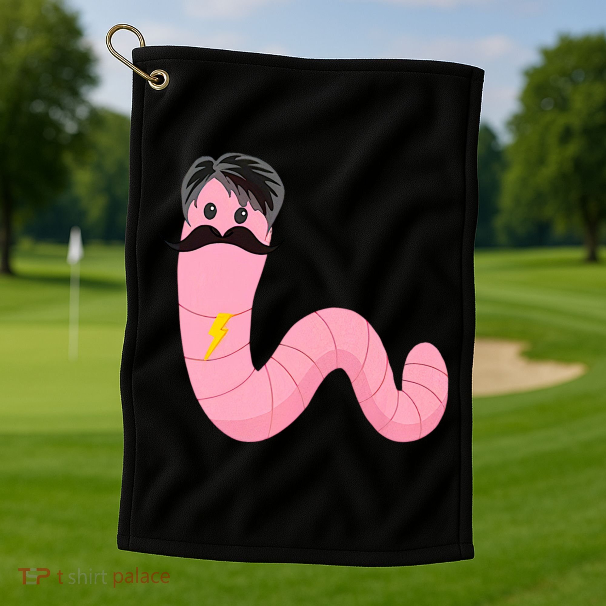 Worm With A Mustache James Tom Ariana Reality Golf Towel