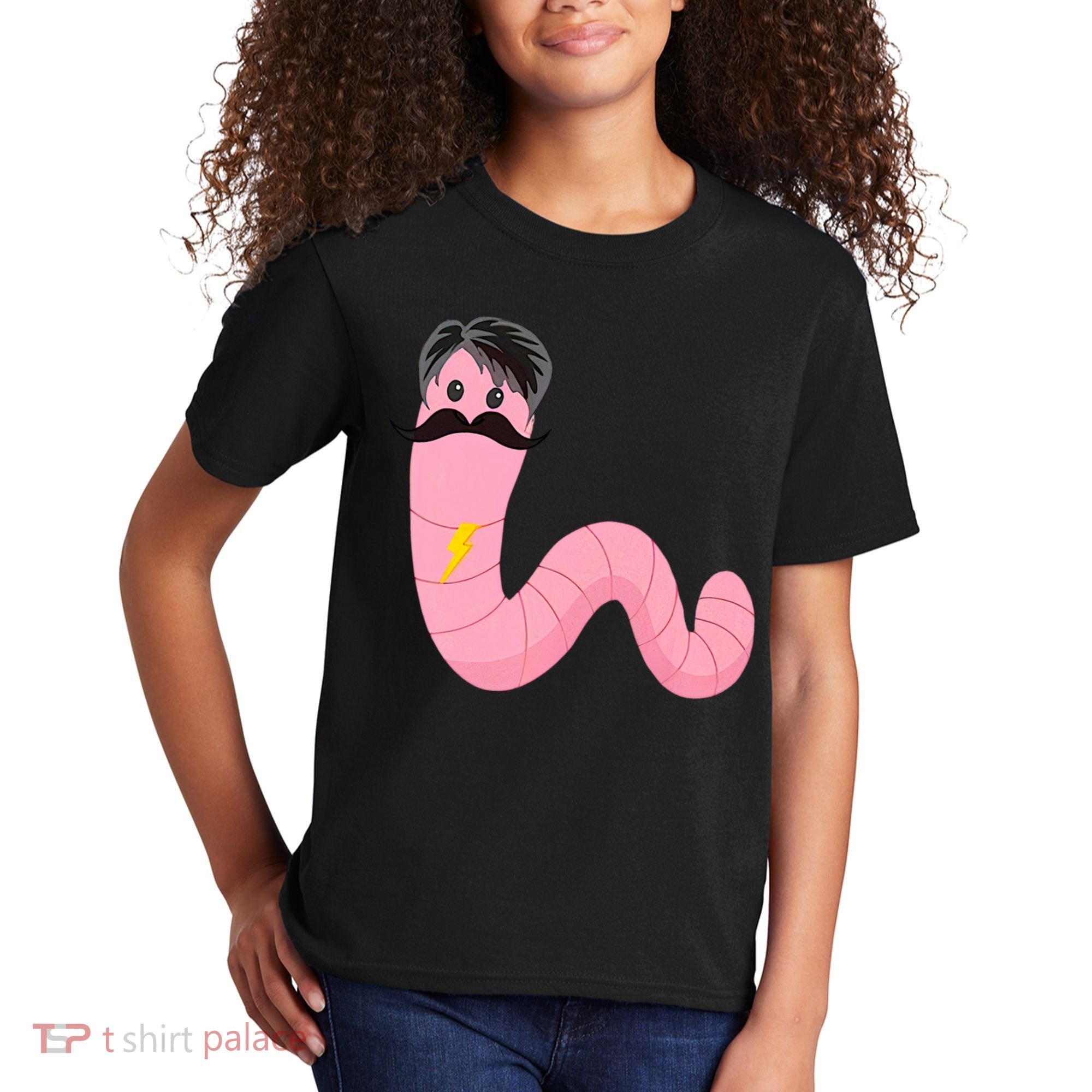 Worm With A Mustache James Tom Ariana Reality Kids T-Shirt