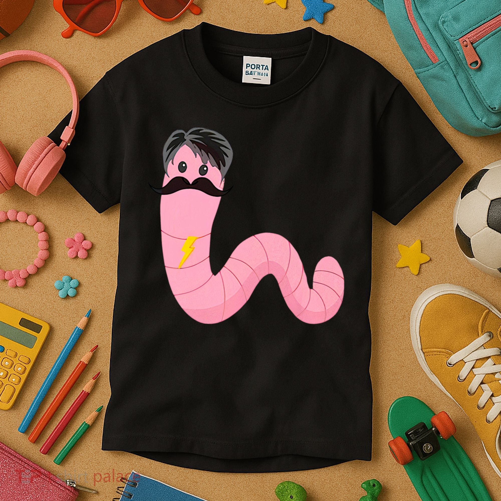 Worm With A Mustache James Tom Ariana Reality Kids T-Shirt