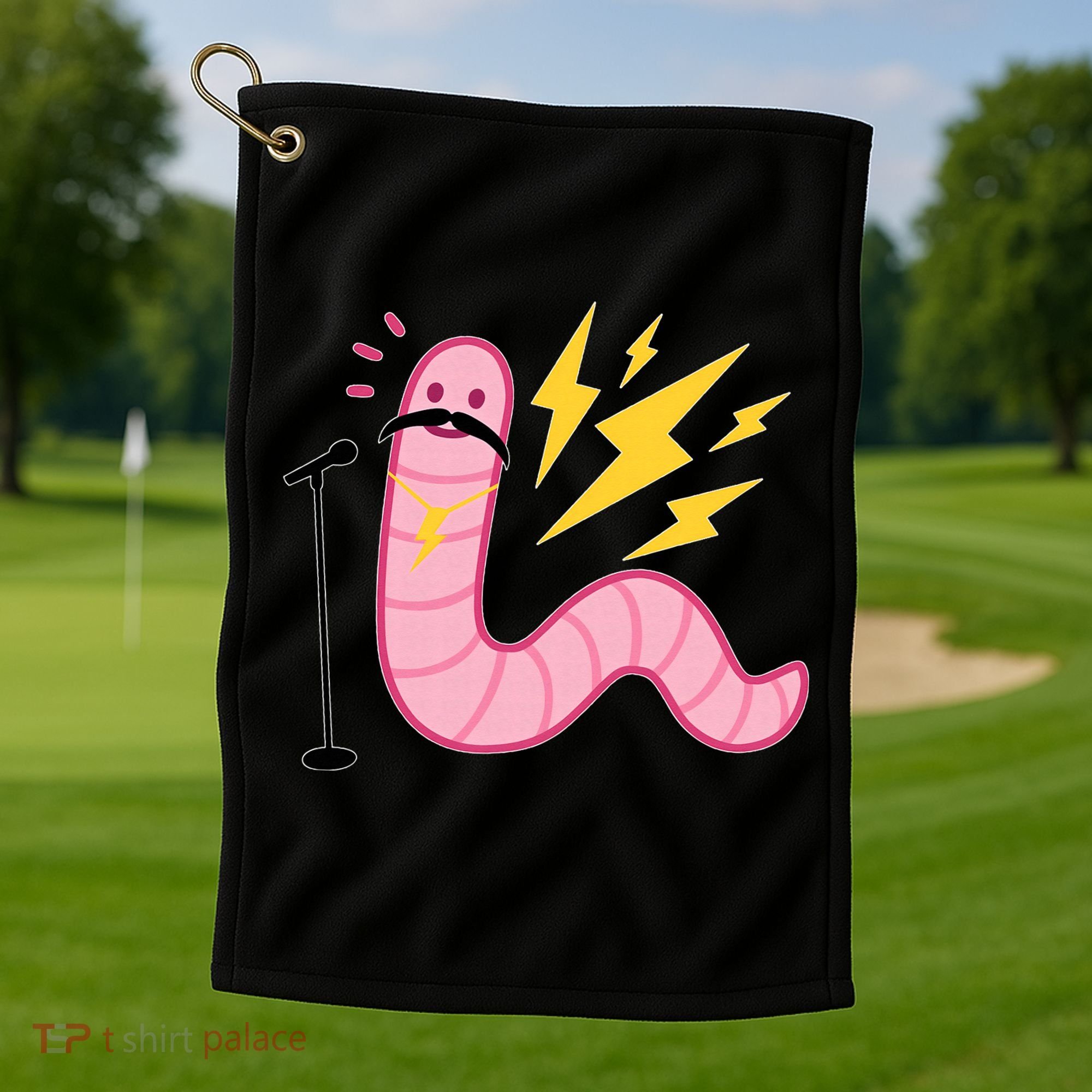Worm With A Mustache Tom Ariana Reality Golf Towel