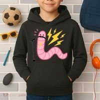 Worm With A Mustache Tom Ariana Reality Kids Hoodie thumb 2