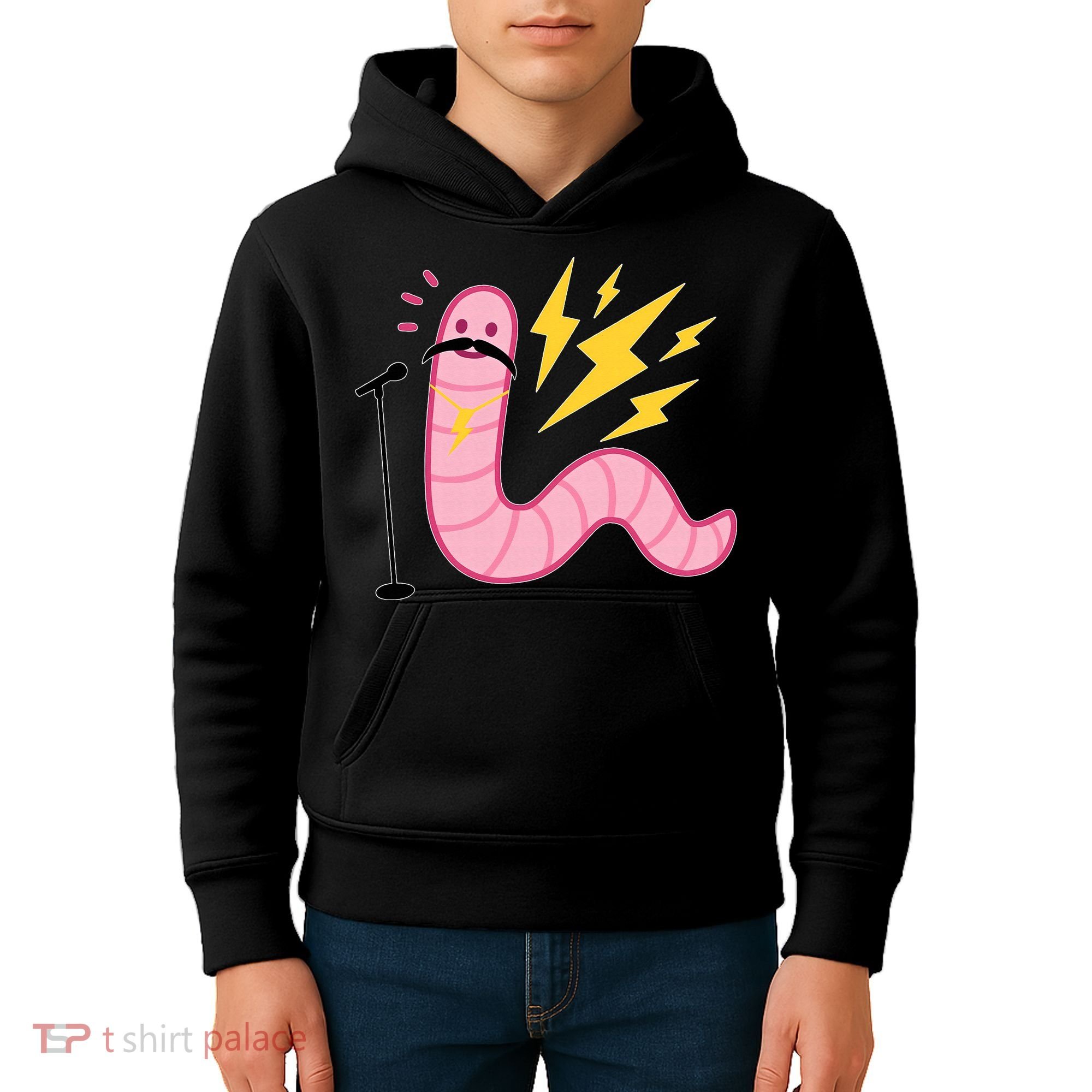 Worm With A Mustache Tom Ariana Reality Kids Hoodie